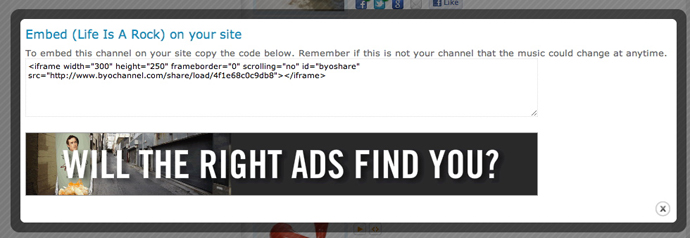 Copy the embed code and paste it into your website.